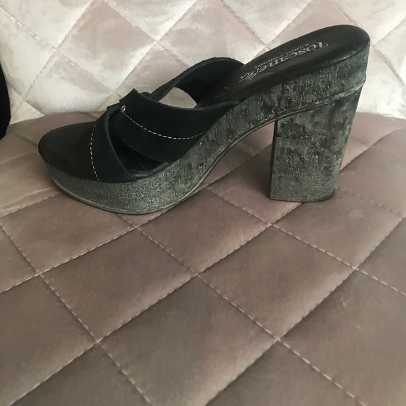 Toscanella black suede slip on heels - Picture 2 of 3